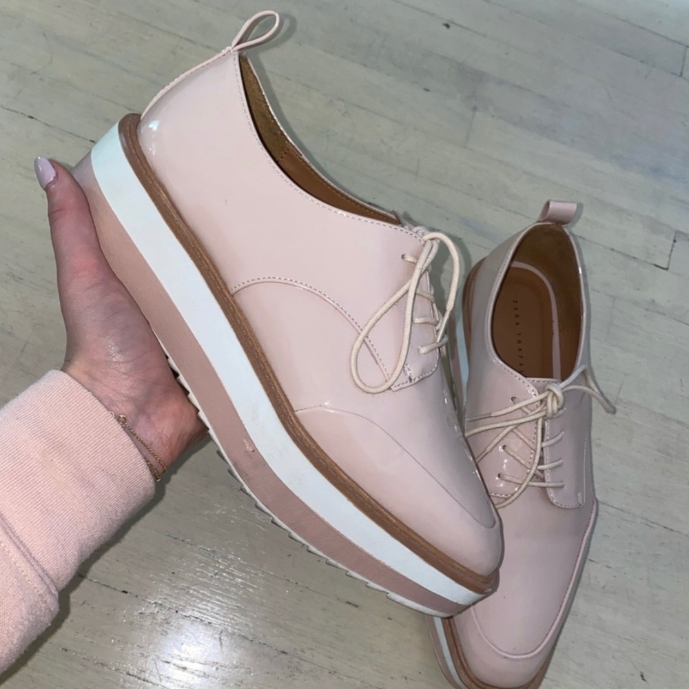 ISO PINK ZARA PLATFORM DERBY SHOE 9-11 SIZE